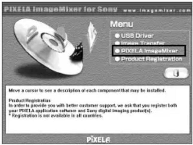 SONY MSAC-US70 - Klicken Sie auf dem Bildschirm auf „PIXELA ImageMixer“. - 1