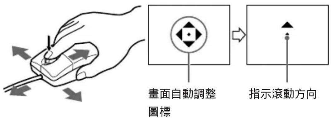 畫面自動調整 圖標 指示滾動方向