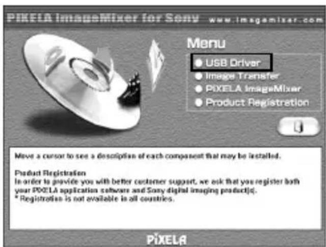 SONY MSAC-US70 - Klicken Sie auf dem Bildschirm auf „USB Driver“. - 1