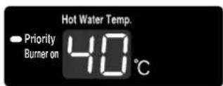 Hot Water Temp. Priority Burner on 40°C