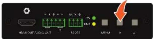 HDMI OUT AUDIO OUT RS-232 RW L R LNC MENU V A
