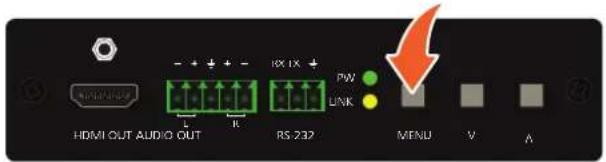 HDMI OUT AUDIO OUT RS 232 + - + - - RX 1X + PW LINK MENU V A