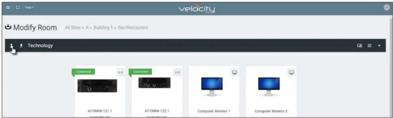 Velocity Modify Room All Sites > A > Building 1 > Bar/Restaurant Technology Connected AT-OMNI-121 1 AT-OMNI-122 1 Computer Monitor 1 Computer Monitor 2