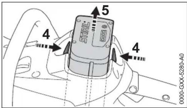 STIHL TSA 230 - Ta ut ackumulatorn - 1