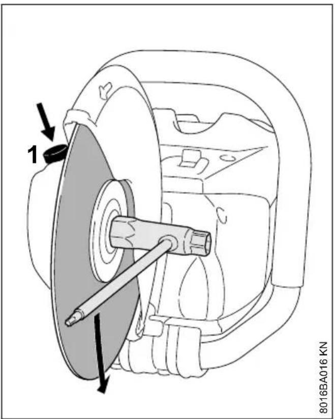 STIHL TSA 230 - Ta av kappeskiven - 1