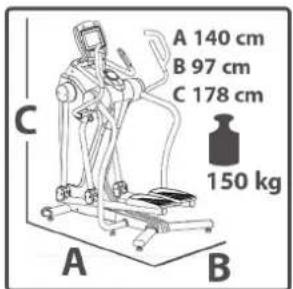 A 140 cm B 97 cm C 178 cm 150 kg C A B