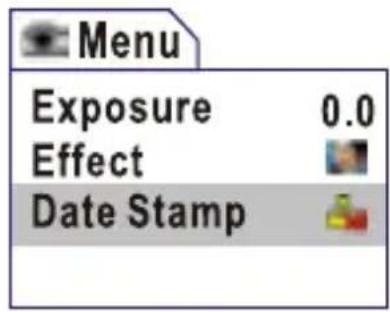 Menu Exposure 0.0 Effect Date Stamp