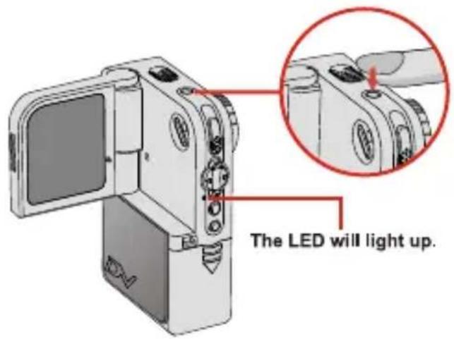 The LED will light up.