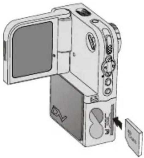 AIPTEK Pocket DV 5900 - Inserting the SD/MMC card (optional) - 1