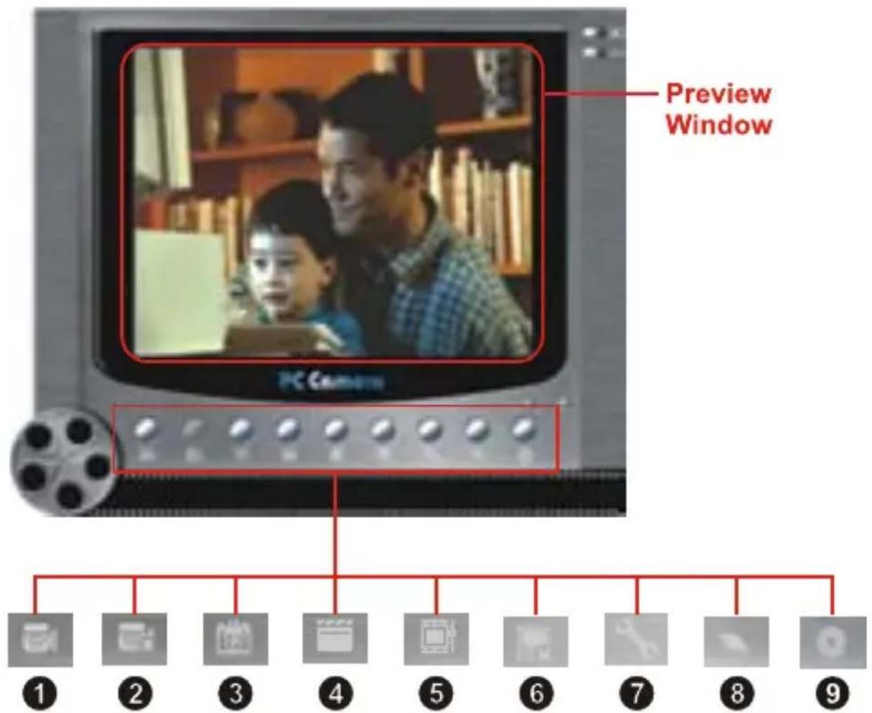 Preview Window PC Camera 1 2 3 4 5 6 7 8 9