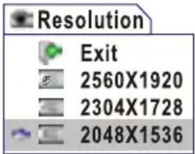 Resolution Exit 2560X1920 2304X1728 2048X1536