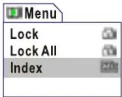 Menu Lock Lock All Index