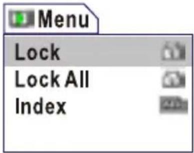 Menu Lock Lock All Index