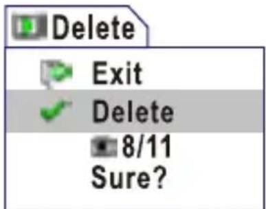 Delete Exit Delete 8/11 Sure?
