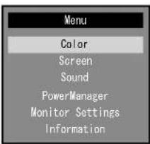 Menu Color Screen Sound PowerManager Monitor Settings Information