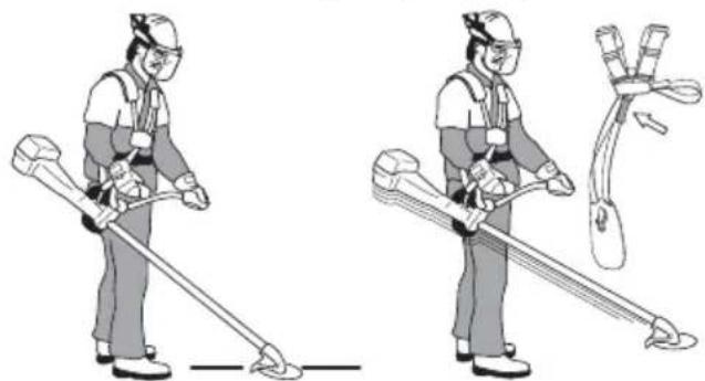HUSQVARNA 343FR - Tilpassing av sele og ryddesag - 4