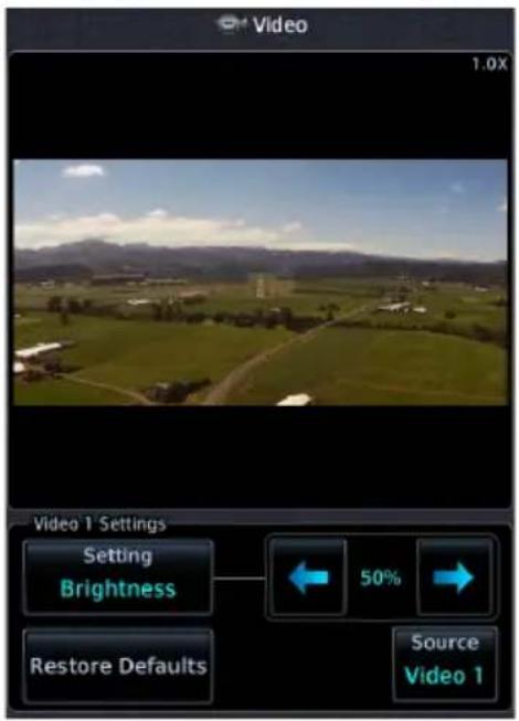 Video 1.0X Video 1 Settings Setting Brightness 50% Restore Defaults Source Video 1