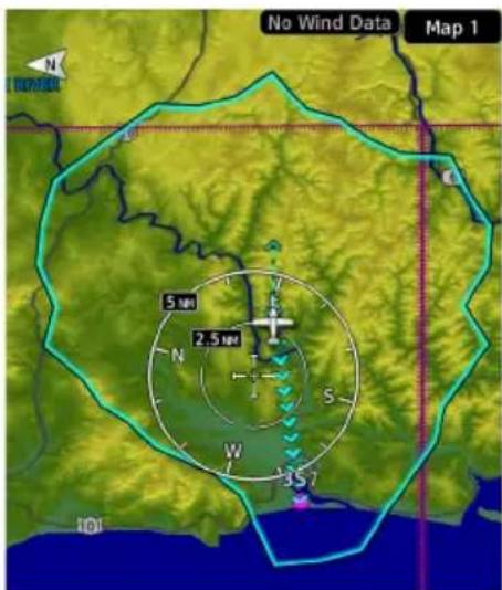 No Wind Data Map 1 5 Nm 2.5 Nm N S W 35° T01