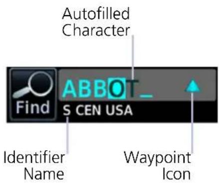 Autofilled Character Find ABBOT_ S CEN USA Identifier Name Waypoint Icon