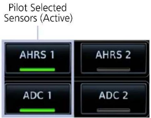 Pilot Selected Sensors (Active) AHRS 1 AHRS 2 ADC 1 ADC 2
