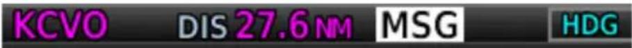 KCVO DIS 27.6 NM MSG HDG