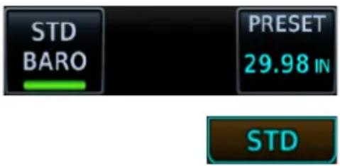 STD BARO PRESET 29.98 IN STD