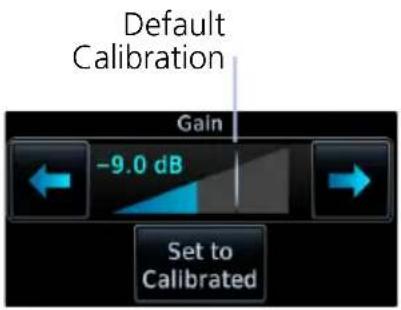 Default Calibration Gain -9.0 dB Set to Calibrated