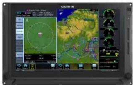 Screenshot of a radar system interface displaying GPS coordinates and terrain maps with labeled data panels
