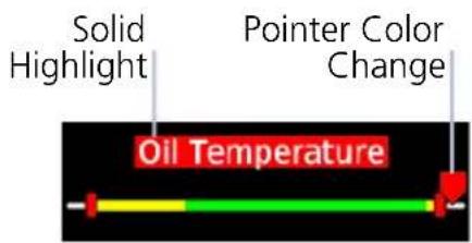 Solid Highlight Pointer Color Change Oil Temperature