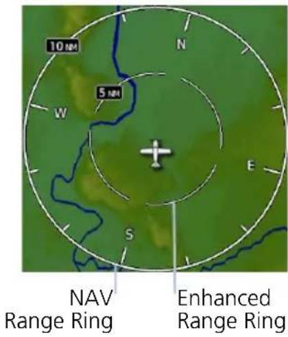 10 NM 5 NM W N E S NAV Range Ring Enhanced Range Ring