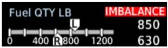 Fuel QTY LB 0 400 R 800 1200 IMBALANCE 850 630