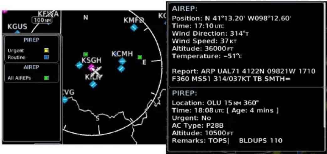 KEKA 100 N KGUS PIREP Urgent Routine AIREP All AIREPs N KMFD KSGH KCMH E KLM VGG S AIREP: Position: N 41°13.20' W098°12.60' Time: 17:10 UTC Wind Direction: 314°T Wind Speed: 37KT Altitude: 36000 FT Temperature: -51°C Report: ARP UAL71 4122N 09821W 1710 F360 MS51 314/037KT TB SMTH= PIREP: Location: OLU 15 NM 360° Time: 18:08 UTC [ Age: 4 mins ] Urgent: No AC Type: P28B Altitude: 10500 FT Remarks: TOPS | BLDUPS 110