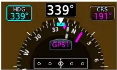 HDG 339° 339° CRS 191° GPS1