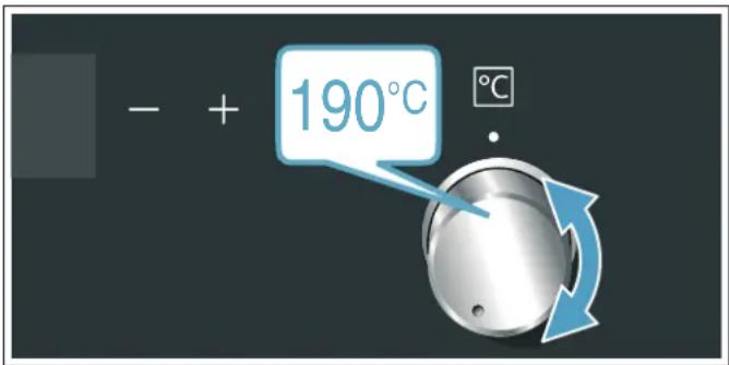 SIEMENS HB113FBS0S - Indstille ovnfunktion og temperatur - 2