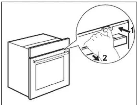 ELECTROLUX CKB100X - Öppna luckan med det aktiverade mekaniska lucklåset - 1