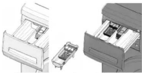 SMEG LBS105F2 - If the product contains a liquid detergent cup: - 1