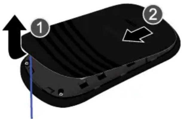 Diagram of a device component with numbered parts and directional arrows indicating movement or flow