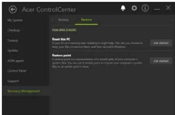 ACER Predator 15 - Gendannelse af din computer - 1
