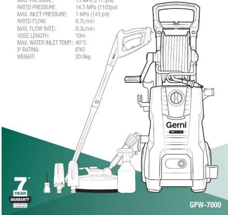 Gerni 7000 - SPECIFICATIONS - 1