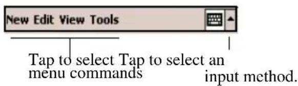 New Edit View Tools Tap to select Tap to select an menu commands input method.