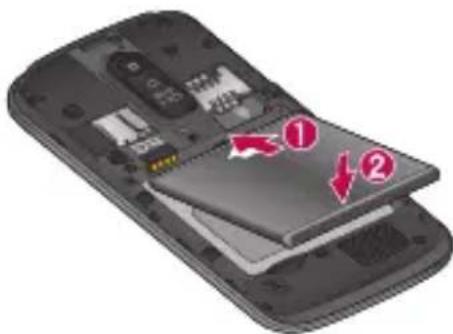 LG Optimus True - Installation af SIM-kortet og batteriet - 2
