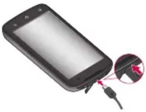 LG Optimus True - Opladning af telefonen - 1
