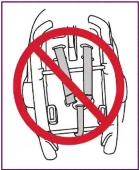 Safety warning symbol with crossed-out pipes and a red prohibition circle, indicating no protection or disapproval.