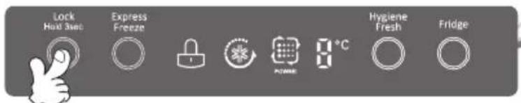 Lock Hold 3sec Express Freeze Lock Power 8°C Hygiene Fresh Fridge