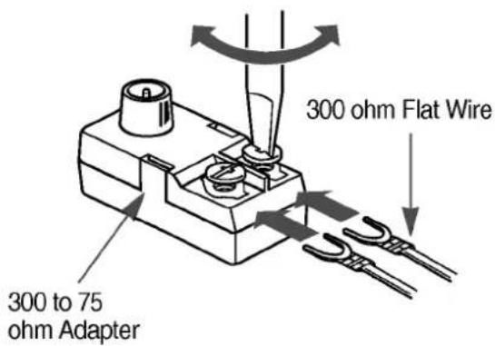 300 ohm Flat Wire 300 to 75 ohm Adapter