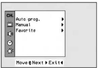 CH. Auto prog. Manual Favorite Move Next Exit