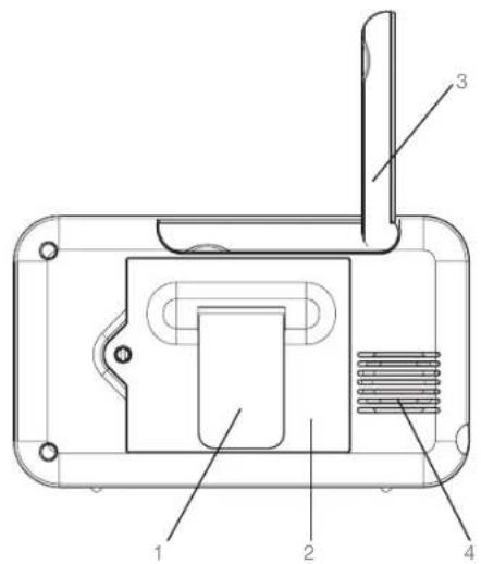 Technical diagram of a device with numbered components labeled 1, 2, 3, and 4