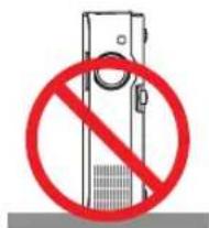 Prohibition sign with Chinese and English text, featuring a prohibition symbol over a device casing