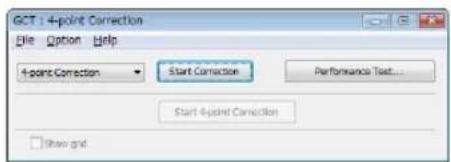 GCT: 4-point Correction File Option Help 4-point Correction Start Correction Performance Text... Start 4-point Correction Show grid