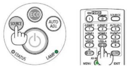 ECO SOURCE AUTO ADJ. STATUS LAMP 1 2 3 4 5 6 7 8 9 COMP1 COMP2 AUTO ADJ HDMI HDMI2 Stopset VIDEO USB-4 USB-G OUTPUT AV-M MENU EXIT